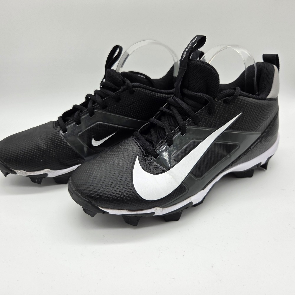 Nike Alpha Menace 4 Shark Football Cleats Mens 9 Black White FQ3875-001 Fastflex